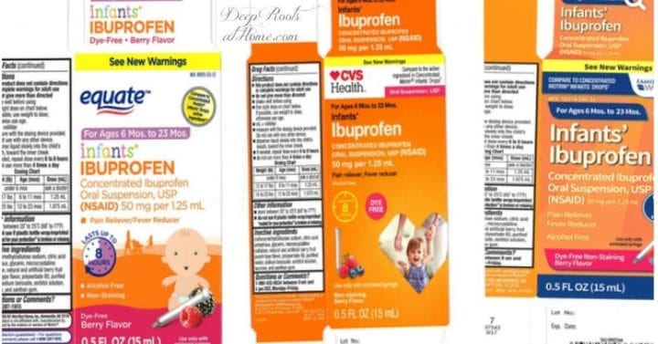 Urgent Recall Notice: Infant Ibuprofen From CVS, Family Dollar, Walmart. Photos of the 3 ibuprofen packaging recalled.
