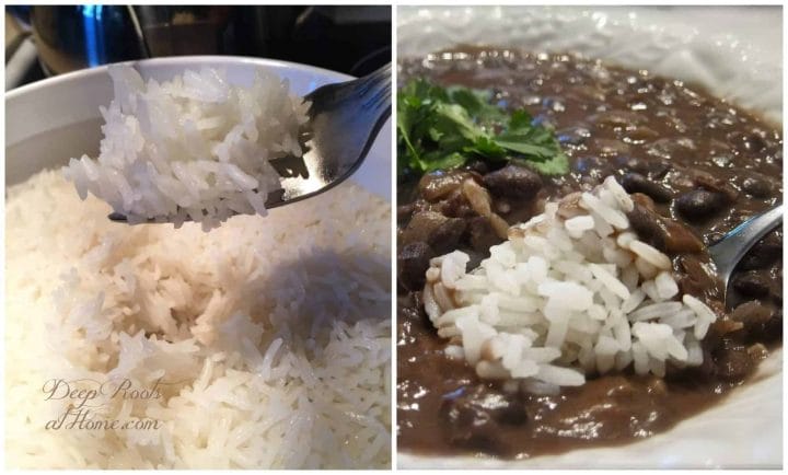 Beans & Jasmine Sticky Rice: A (2 in One) Instant Pot Meal. Hot sticky rice 