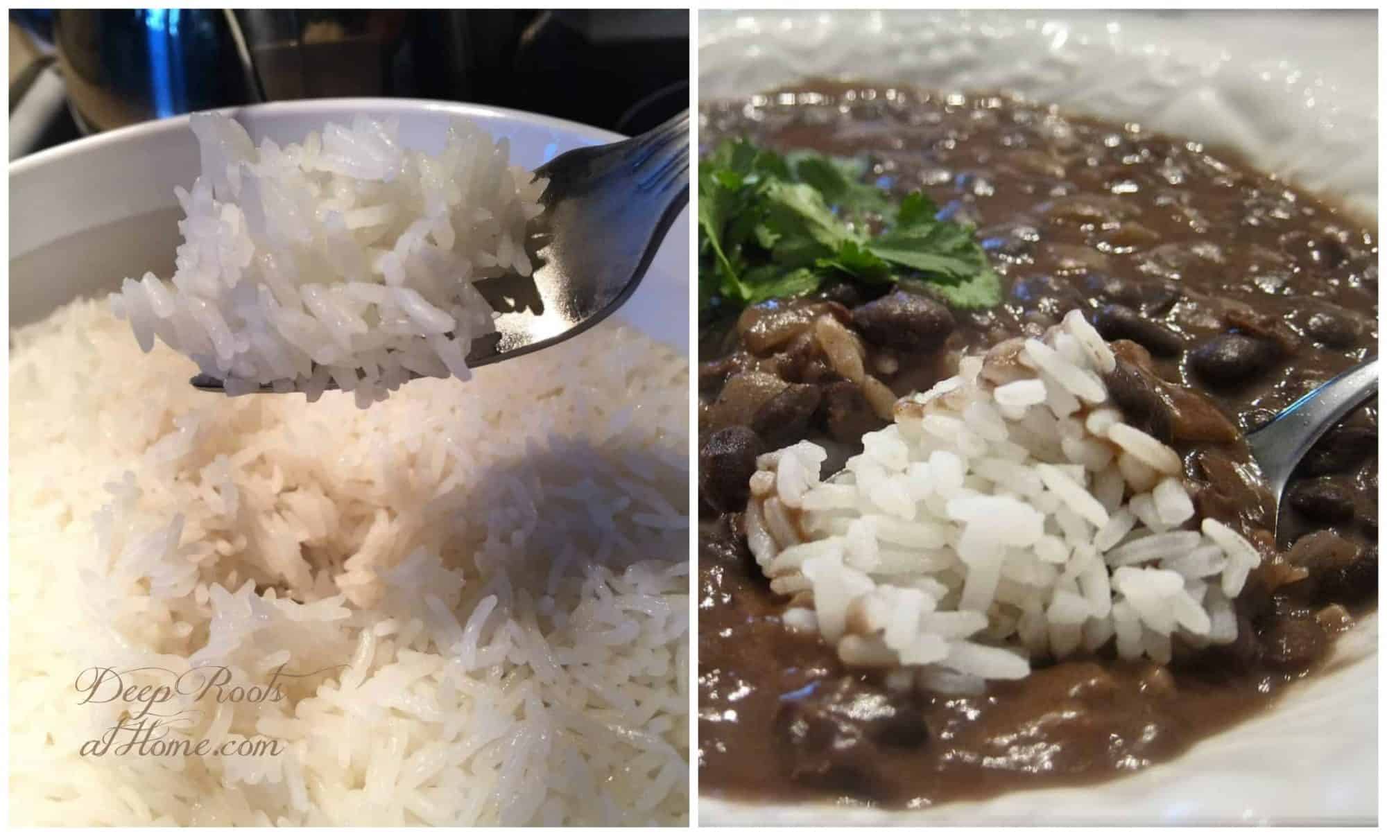 Beans & Jasmine Sticky Rice: A (2 in One) Instant Pot Meal. Hot sticky rice 
