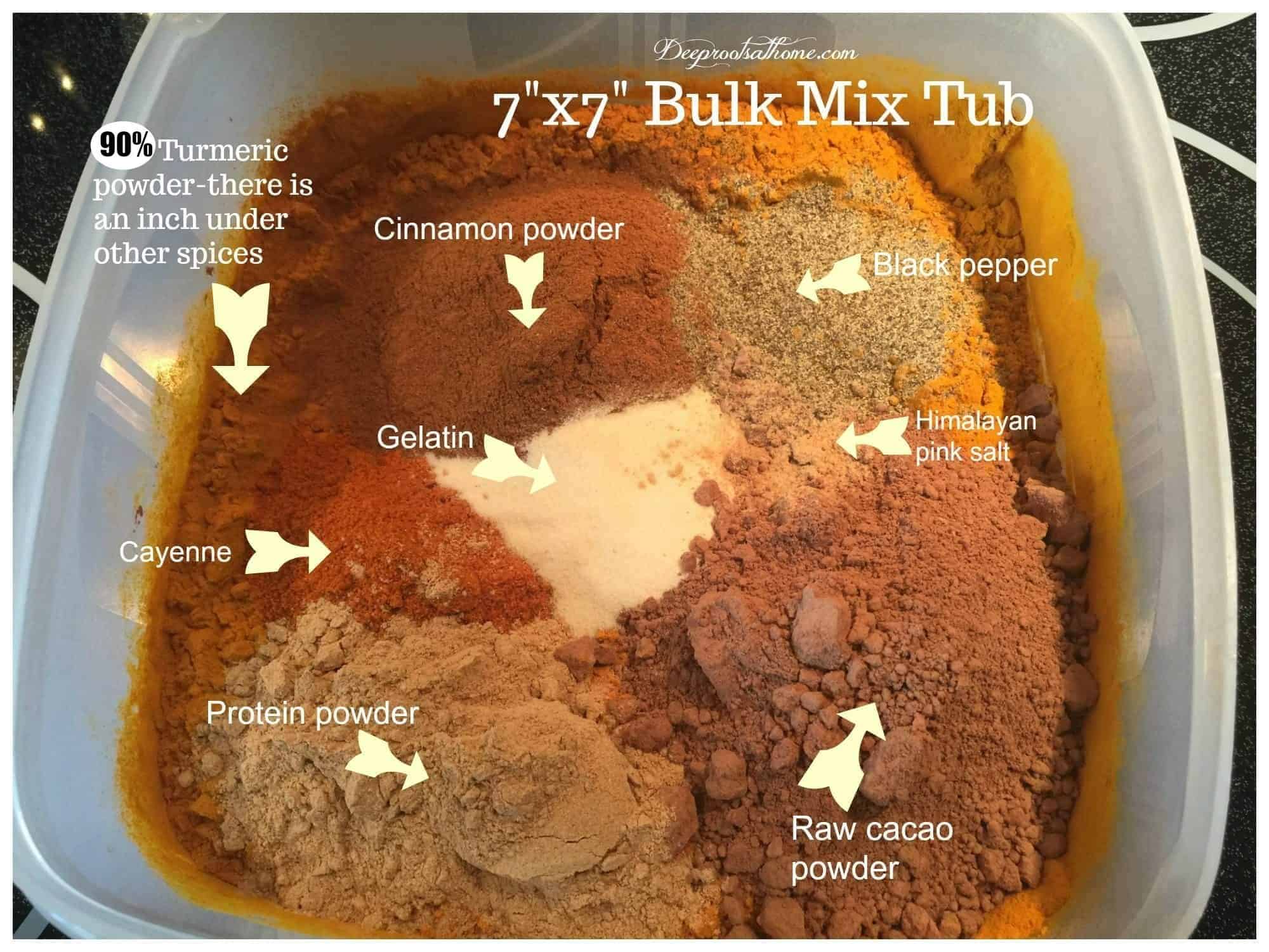 Turmeric, Coconut Oil, Maca & Spices bulk tub mix