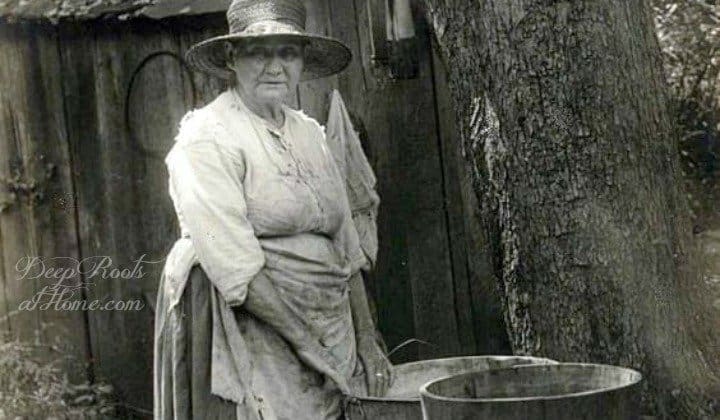 From Grandmother: A "Warshing Clothes Recipe" - Imagine This! old woman warshing clothes in tubs