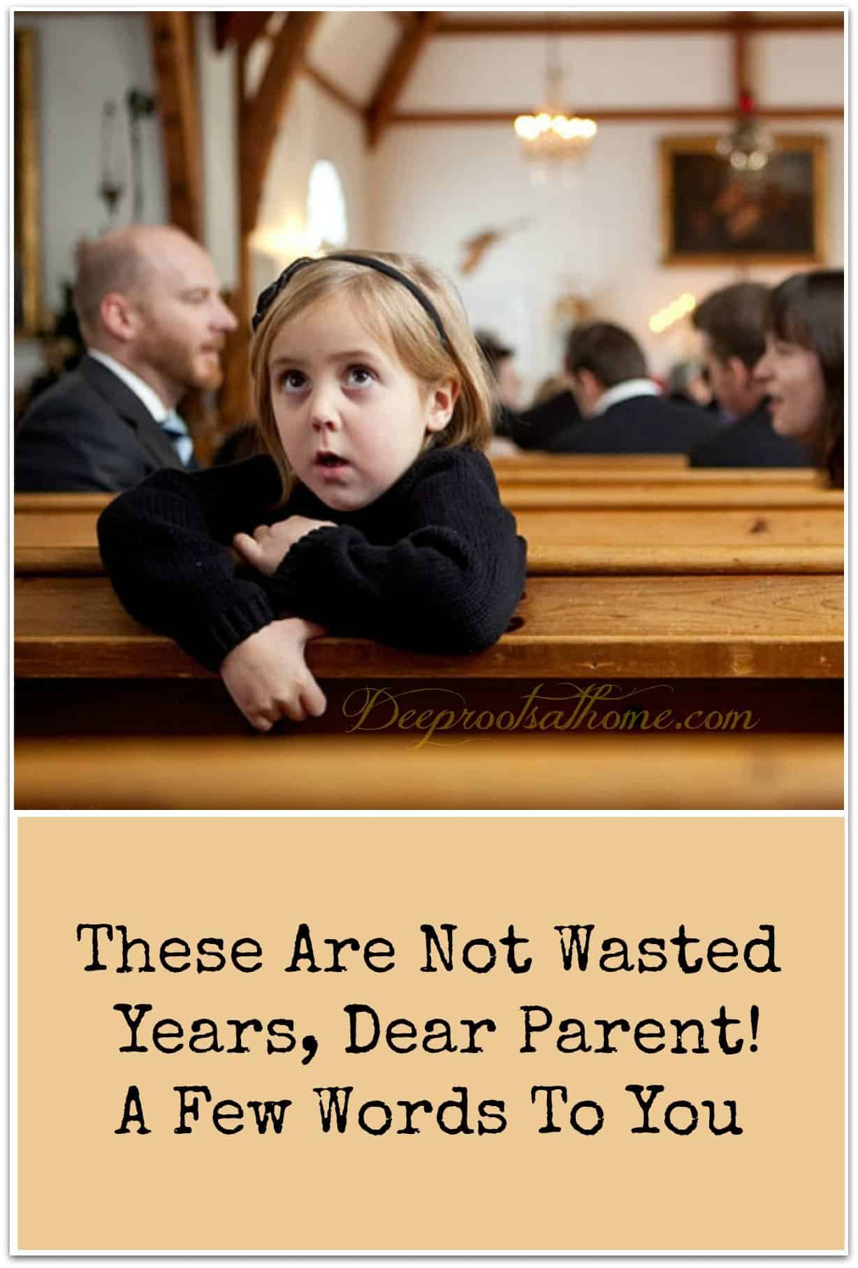 These Are Not Wasted Years, Dear Parent! A Few Words To You