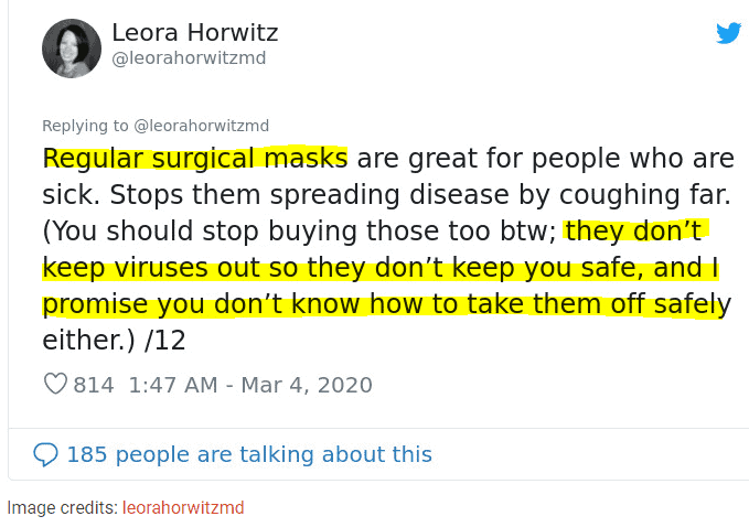 Masks Facts From an RN & 6 Things that Weaken Our Immune Systems twitter comment