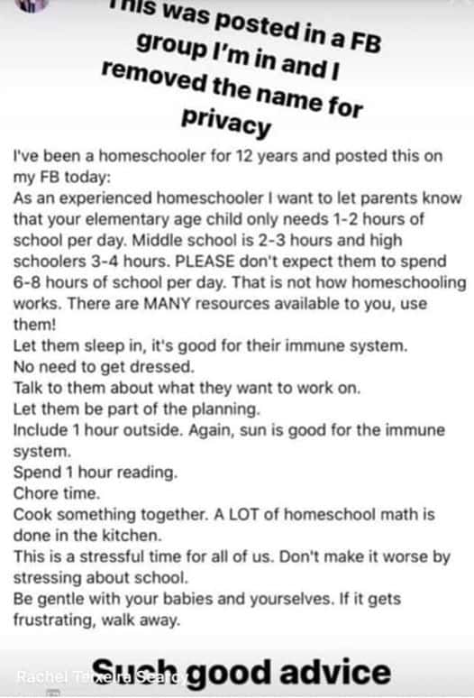 advice for homeschooling