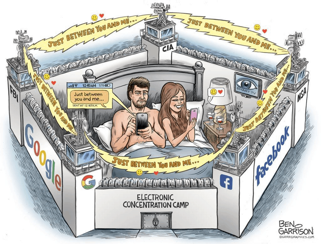 Data Bit x Databit We're Building Our Own Electronic Concentration Camps. Garrison cartoon