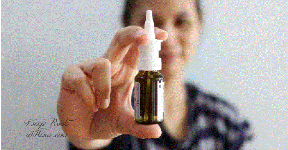 Novel Way to Detox Locally & Prevent Harm After Invasive Nasal Swabs upclose shot of a nasal spray bottle