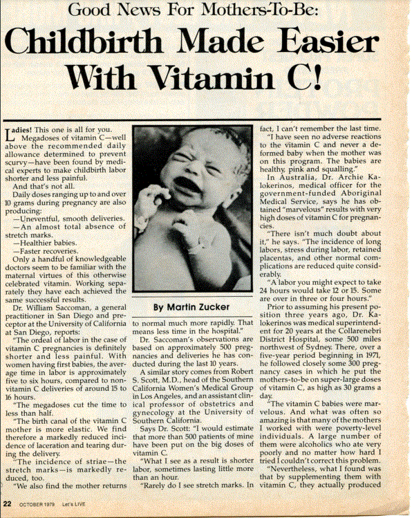 childbirth with vitamin c