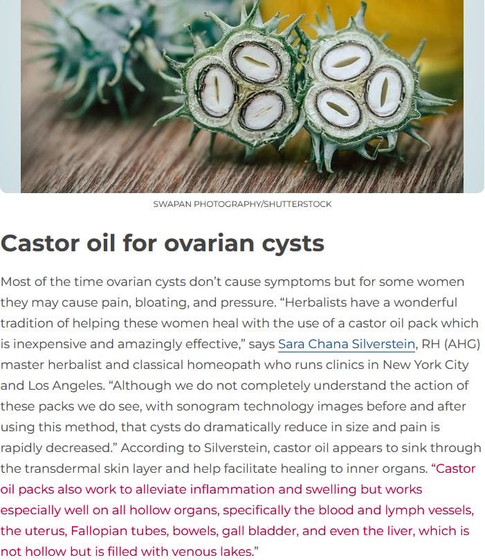 Castor Oil For Gall Stones, Bone Spurs, Arthritis, Constipation, PMS
